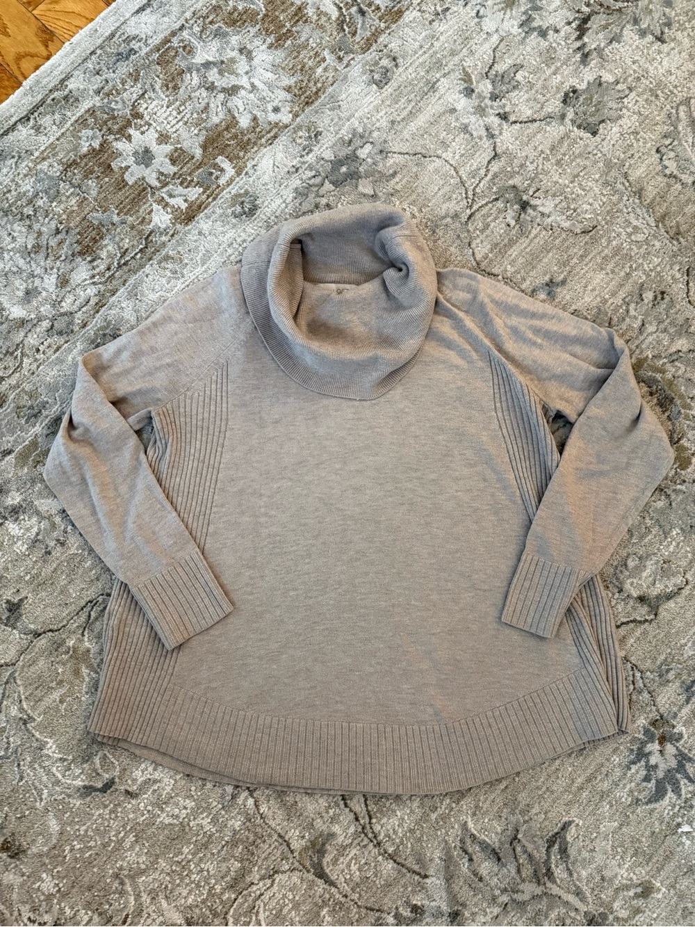 LOFT Taupe Cowl Neck Sweater
